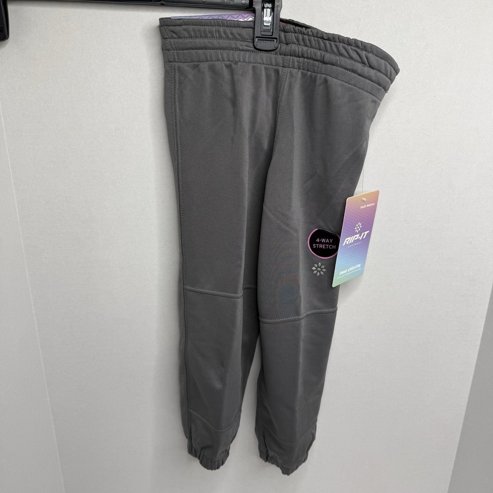 RIP-IT Emma Collection Youth Medium Softball Pants Charcoal NWT 4-Way Stretch